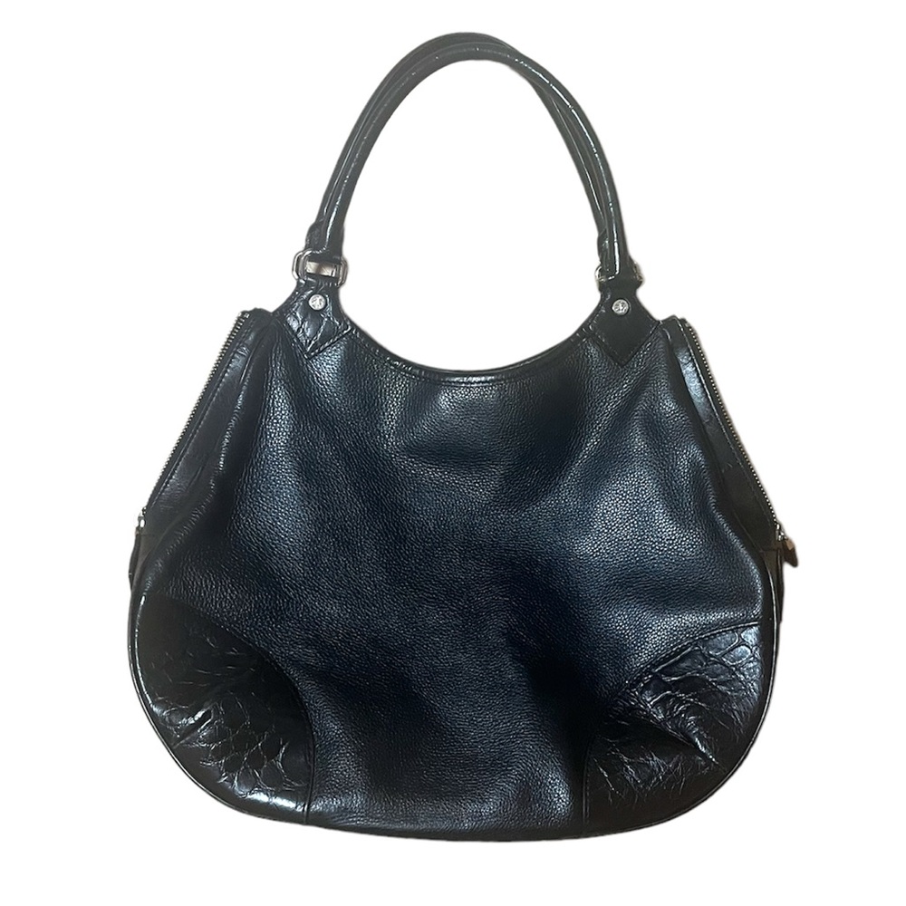 Brooks Brothers Black Leather Shoulder Bag